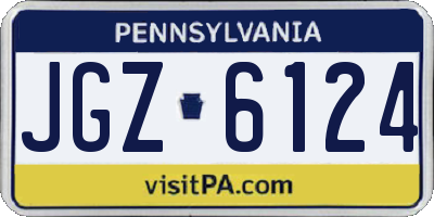 PA license plate JGZ6124