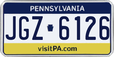 PA license plate JGZ6126
