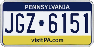 PA license plate JGZ6151