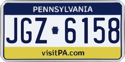 PA license plate JGZ6158