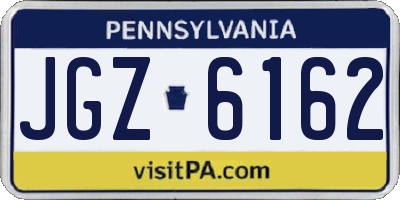 PA license plate JGZ6162