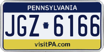 PA license plate JGZ6166