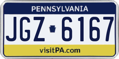 PA license plate JGZ6167