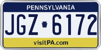 PA license plate JGZ6172