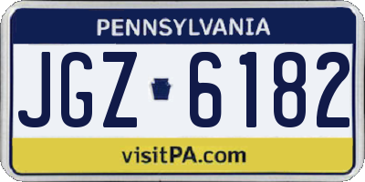 PA license plate JGZ6182