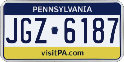 PA license plate JGZ6187