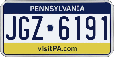 PA license plate JGZ6191