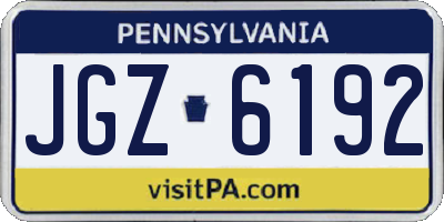 PA license plate JGZ6192
