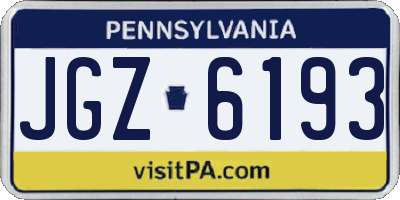 PA license plate JGZ6193