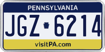 PA license plate JGZ6214