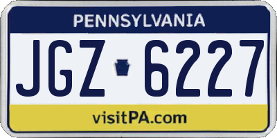 PA license plate JGZ6227