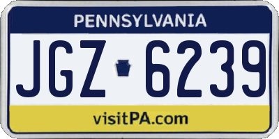 PA license plate JGZ6239