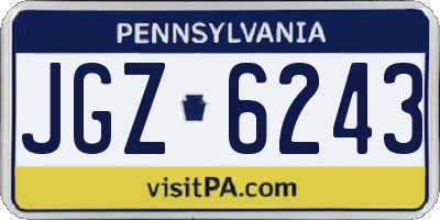PA license plate JGZ6243