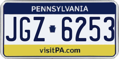 PA license plate JGZ6253