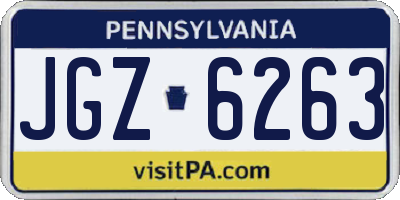PA license plate JGZ6263