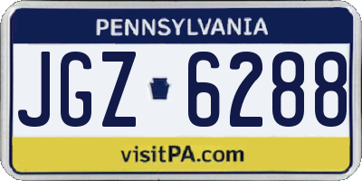PA license plate JGZ6288