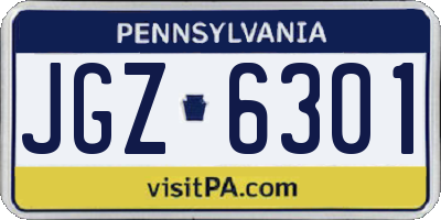 PA license plate JGZ6301
