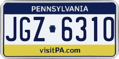 PA license plate JGZ6310