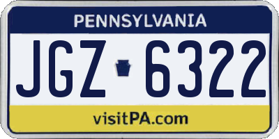 PA license plate JGZ6322