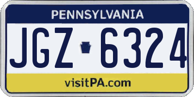 PA license plate JGZ6324