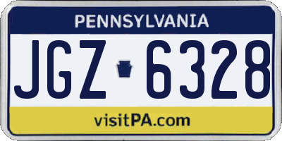 PA license plate JGZ6328