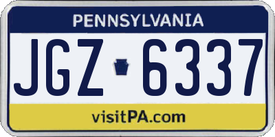 PA license plate JGZ6337