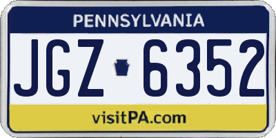 PA license plate JGZ6352