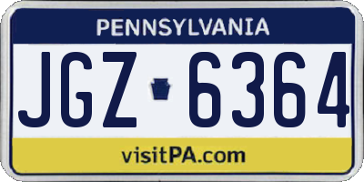PA license plate JGZ6364
