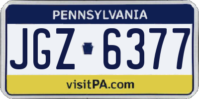 PA license plate JGZ6377