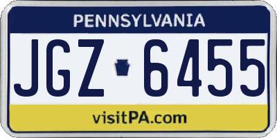 PA license plate JGZ6455
