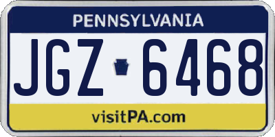 PA license plate JGZ6468