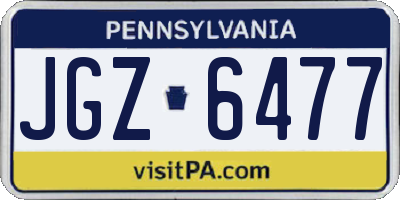 PA license plate JGZ6477