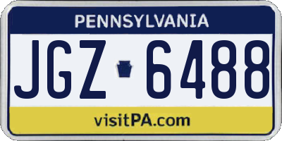 PA license plate JGZ6488
