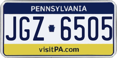PA license plate JGZ6505