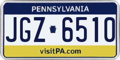 PA license plate JGZ6510