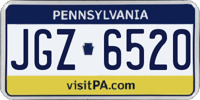 PA license plate JGZ6520