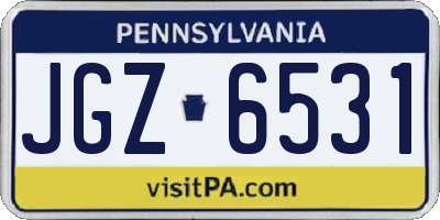 PA license plate JGZ6531