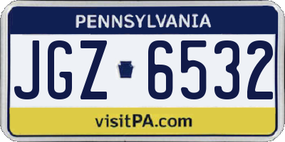 PA license plate JGZ6532