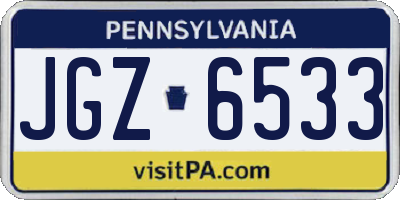 PA license plate JGZ6533