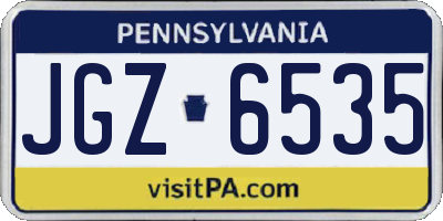 PA license plate JGZ6535