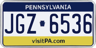 PA license plate JGZ6536