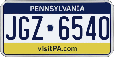 PA license plate JGZ6540
