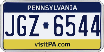PA license plate JGZ6544