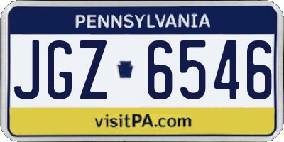 PA license plate JGZ6546