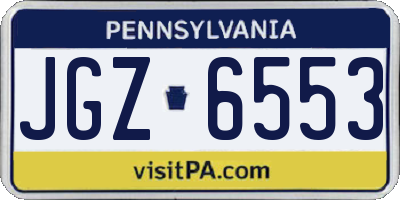 PA license plate JGZ6553