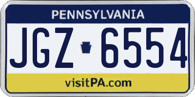 PA license plate JGZ6554