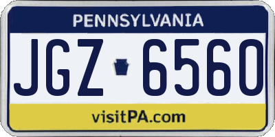 PA license plate JGZ6560