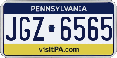 PA license plate JGZ6565