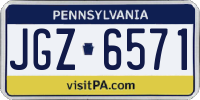 PA license plate JGZ6571