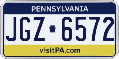 PA license plate JGZ6572